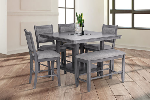 Counter Height Table + 4 Chair + Bench Set