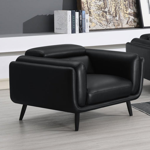 Shania Track Arms Chair With Tapered Legs Black