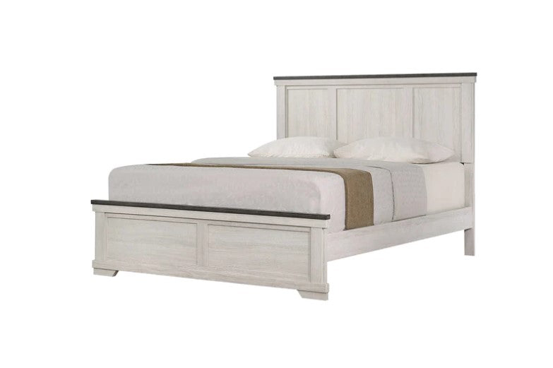 Leighton Cream/Brown Panel Bed