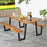 70 Inch Dining Table Set with Seats and Umbrella Hole