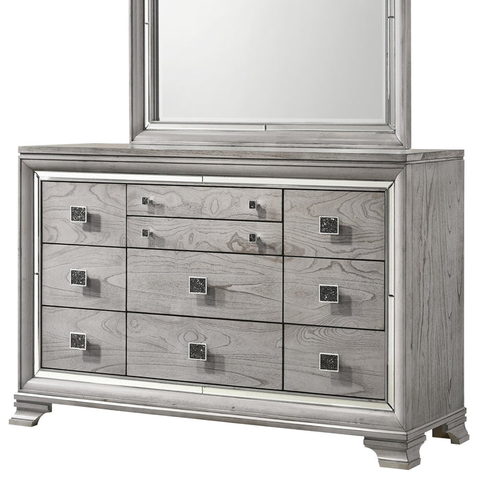 Vail 10-Drawer Dresser with Mirrored Accents