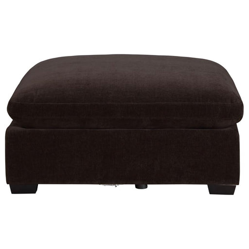 Lakeview Upholstered Ottoman Dark Chocolate