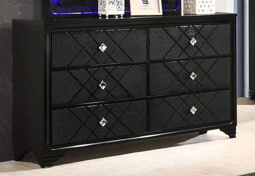 Penelope 6-drawer Dresser Black