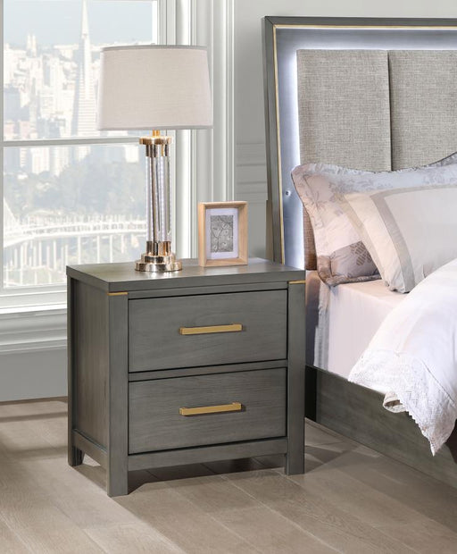 Kieran 2-drawer Nightstand Bedside Table Grey