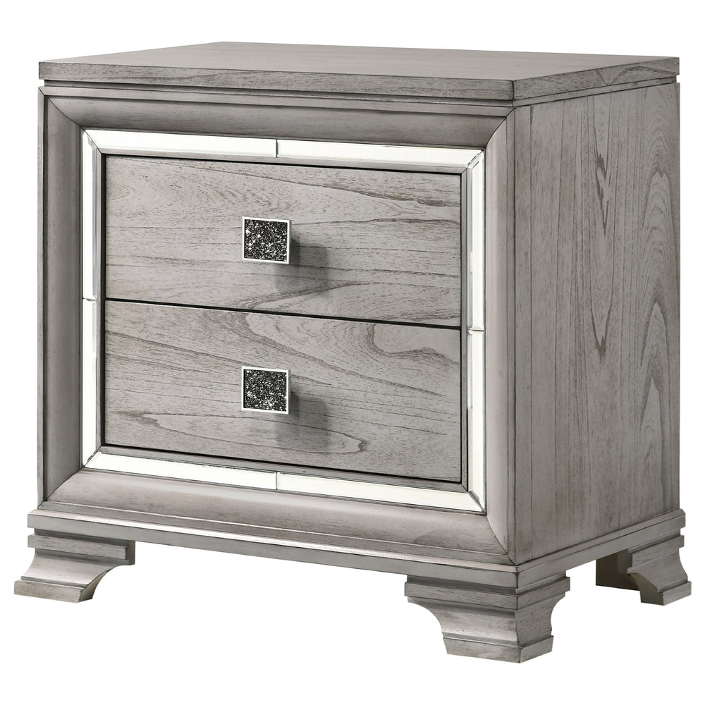 Vail 2-Drawer Nightstand with Mirrored Accents