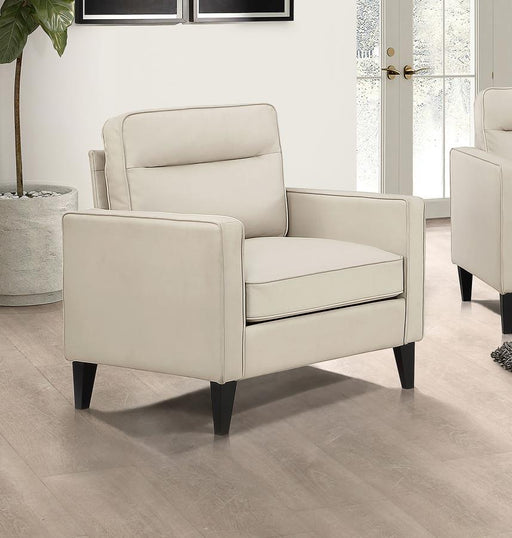 Jonah Upholstered Track Arm Accent Chair Ivory