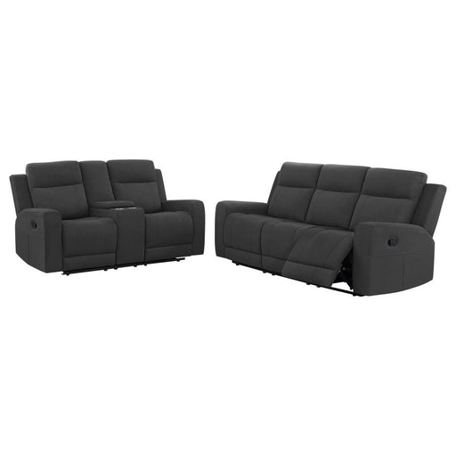 Brentwood 2-piece Upholstered Reclining Sofa Set Black