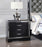 Cappola Rectangular 3-drawer Nightstand Silver and Black
