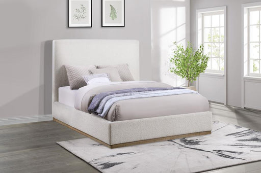 Knox Upholstered Platform Bed Cream