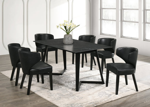Hamilton ONYX Black Dining Table + 6 Chair Set
