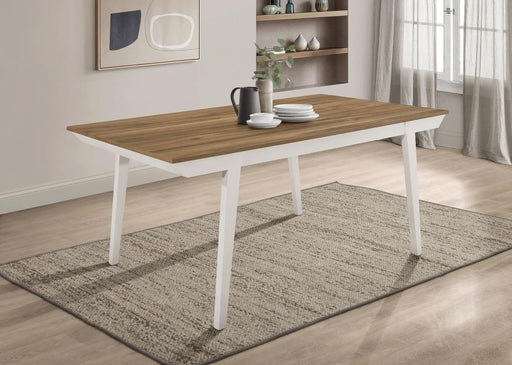 Nogales Rectangular Wood Dining Table Natural Acacia and Off White