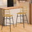 Set of 2 Rattan Bar Stools with Sturdy Metal Frame