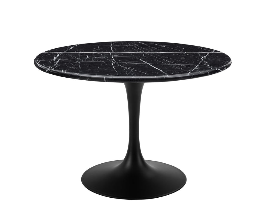 Colfax 5-Piece Black Marble Dining Set (Table & 4 Chairs)