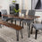 Neve Live-Edge Dining Table With Hairpin Legs Sheesham Grey And Gunmetal