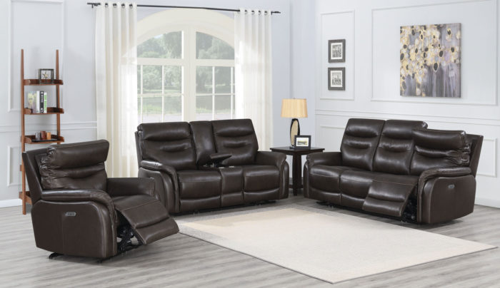 Fortuna Leather Dual Power Reclining Sofa