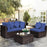 4 Pieces Patio Rattan Furniture Set with Removable Cushions and Pillows