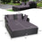 Spacious Outdoor Rattan Daybed with Upholstered Cushion
