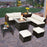 9 Pieces Patio PE Wicker Sectional Set with 50000 BTU Fire Pit Table