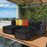 5 Pieces Patio Sectional Rattan Furniture Set with Ottoman Table