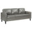 Ruth 2-piece Upholstered Track Arm Faux Leather Sofa Set Grey