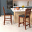Set of 2 Counter Height Bar Chair Kitchen Island Stool with Backrest and Footrest