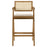 Kane Solid Wood Bar Stool with Woven Rattan Back and Upholstered Seat Light Walnut (Set of 2)