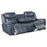 Sloane Upholstered Motion Reclining Sofa with Drop Down Table Blue