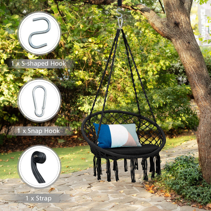 Cushioned Hammock Swing Chair with Hanging Kit
