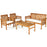 4 Pieces Outdoor Acacia Wood Sofa Furniture Set