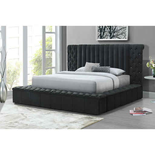 Danbury Charcoal Upholstered Storage Bed