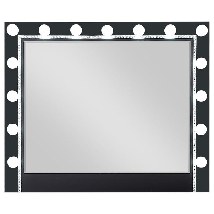Cappola Black Rectangular Dresser Mirror with Light