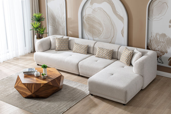 Lyna Ivory 3 Pc RAF Sectional