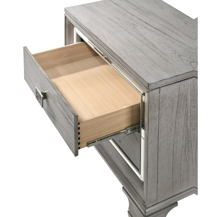 Vail 2-Drawer Nightstand with Mirrored Accents