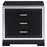 Cappola Rectangular 3-drawer Nightstand Silver and Black