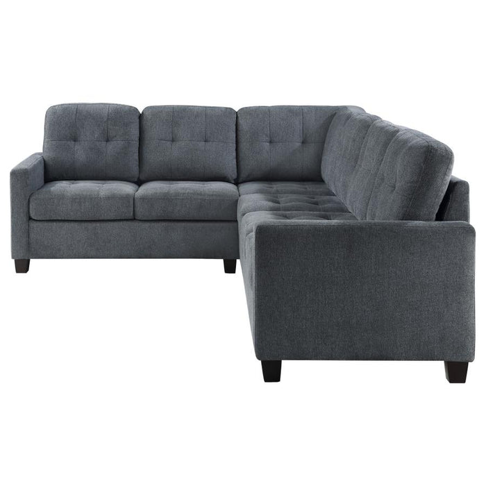 Georgina 4-Piece Upholstered Modular Sectional Sofa Steel Grey