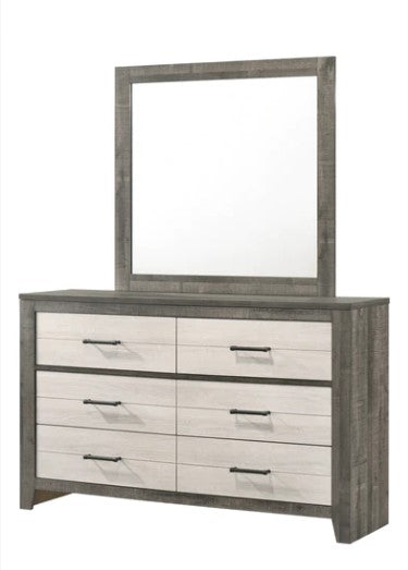 Rhett Brown/Cream Bedroom Dresser Mirror