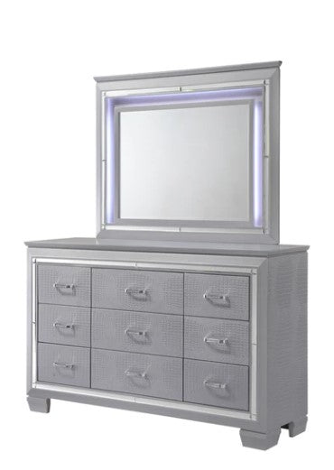 Lillian Silver Bedroom Dresser Mirror
