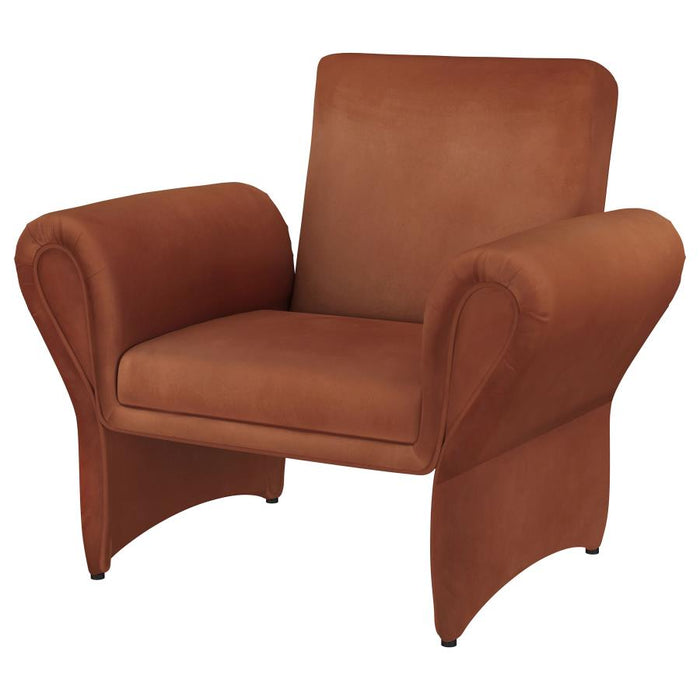Liana Upholstered Roll Arm Accent Armchair Rust Orange