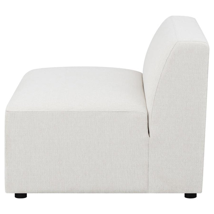 Freddie Upholstered Tight Back Armless Chair Pearl
