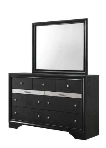 Regata Black/Silver Bedroom Dresser Mirror