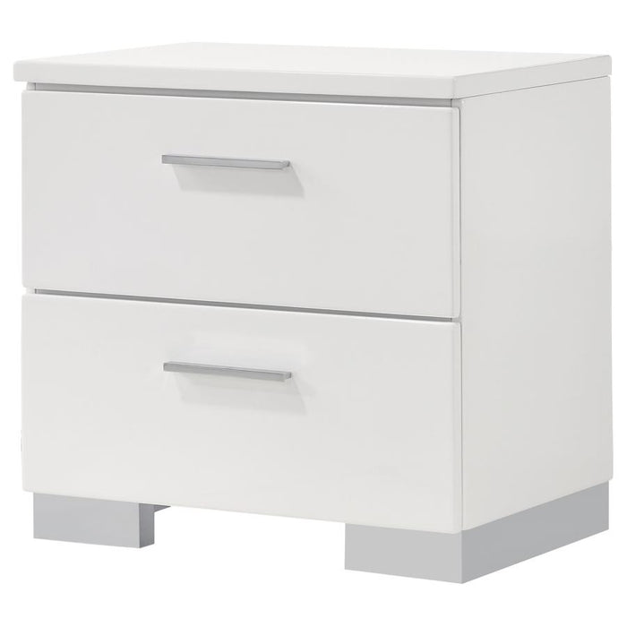 Felicity 2-drawer Nightstand Glossy White