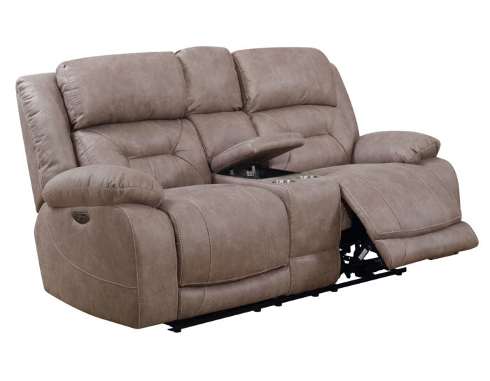 Aria Dual-Power Reclining Console Loveseat