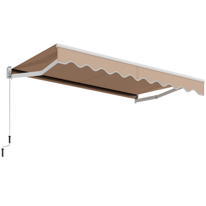 10 x 8.2 Feet Retractable Awning with Easy Opening Manual Crank Handle