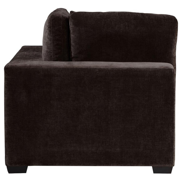 Lakeview Upholstered Corner Chair Dark Chocolate