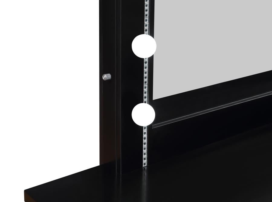 Cappola Black Rectangular Dresser Mirror with Light