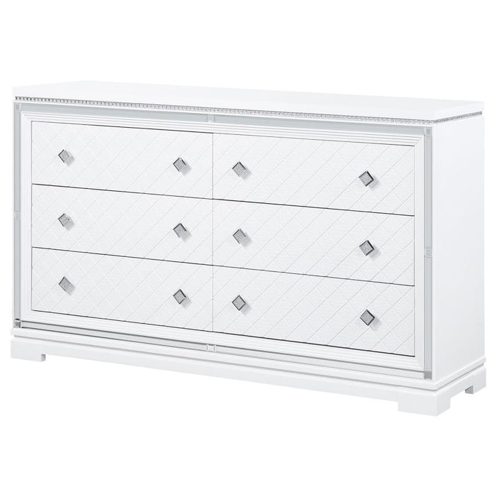 Eleanor Rectangular 6-drawer Dresser White