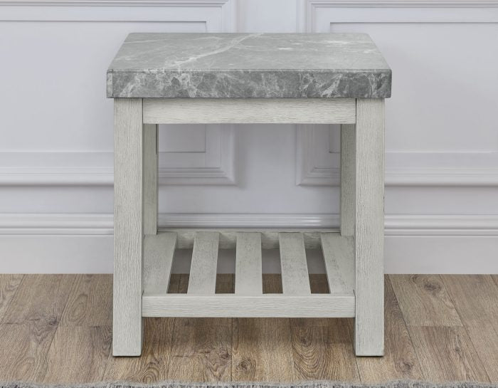 Canova 3-Piece Gray Marble Top Table Set