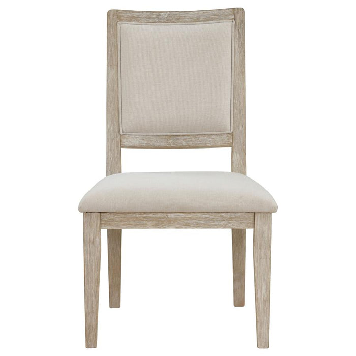 Trofello Upholstered Dining Side Chair White Washed and Beige (Set of 2)