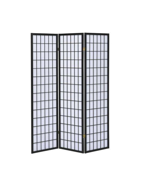 Carrie 3-Panel Folding Screen Black And White