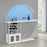 Risley 2-door Circular LED Home Bar with Wine Storage White High Gloss